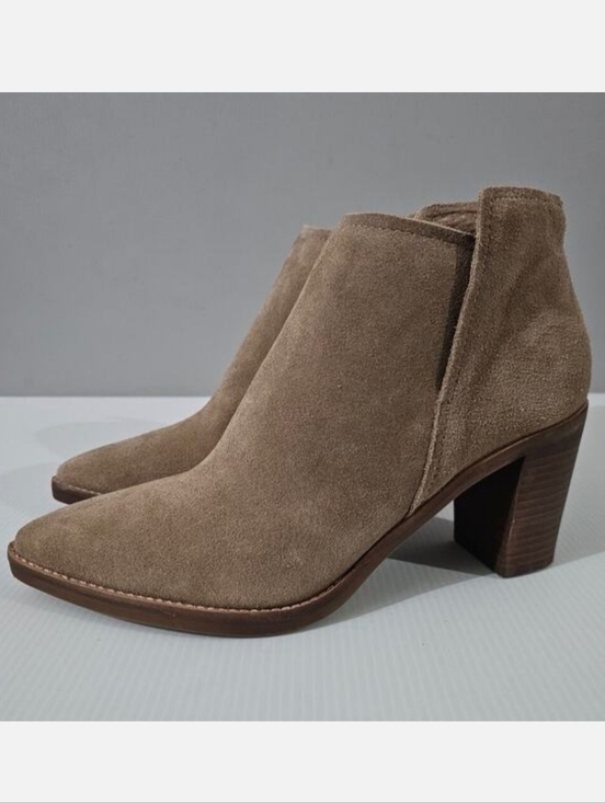 Dolce Vita Shoes - Dolce Vita Spade Pull On Ankle Bootie Womens 9.5 Mushroom Suede Block Heel Fall